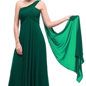 One Shoulder Pleated Chiffion  Sleeves
